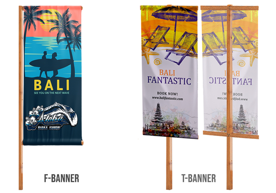 Vertical Banner Tiang Kayu